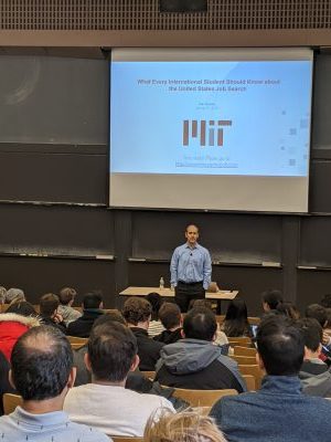 Dan Beaudry lecturing in auditorium